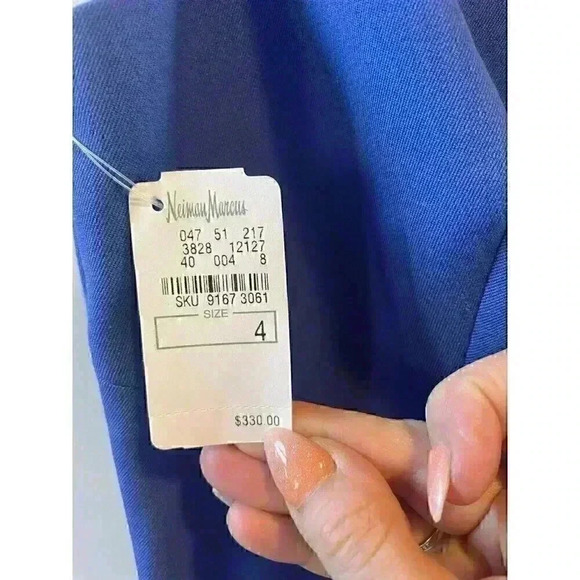 NWT BLACK HALO SHIFT BLUE SLEEVELESS Asymmetrical neck DRESS SIZE 2/4 XS - Picture 7 of 14